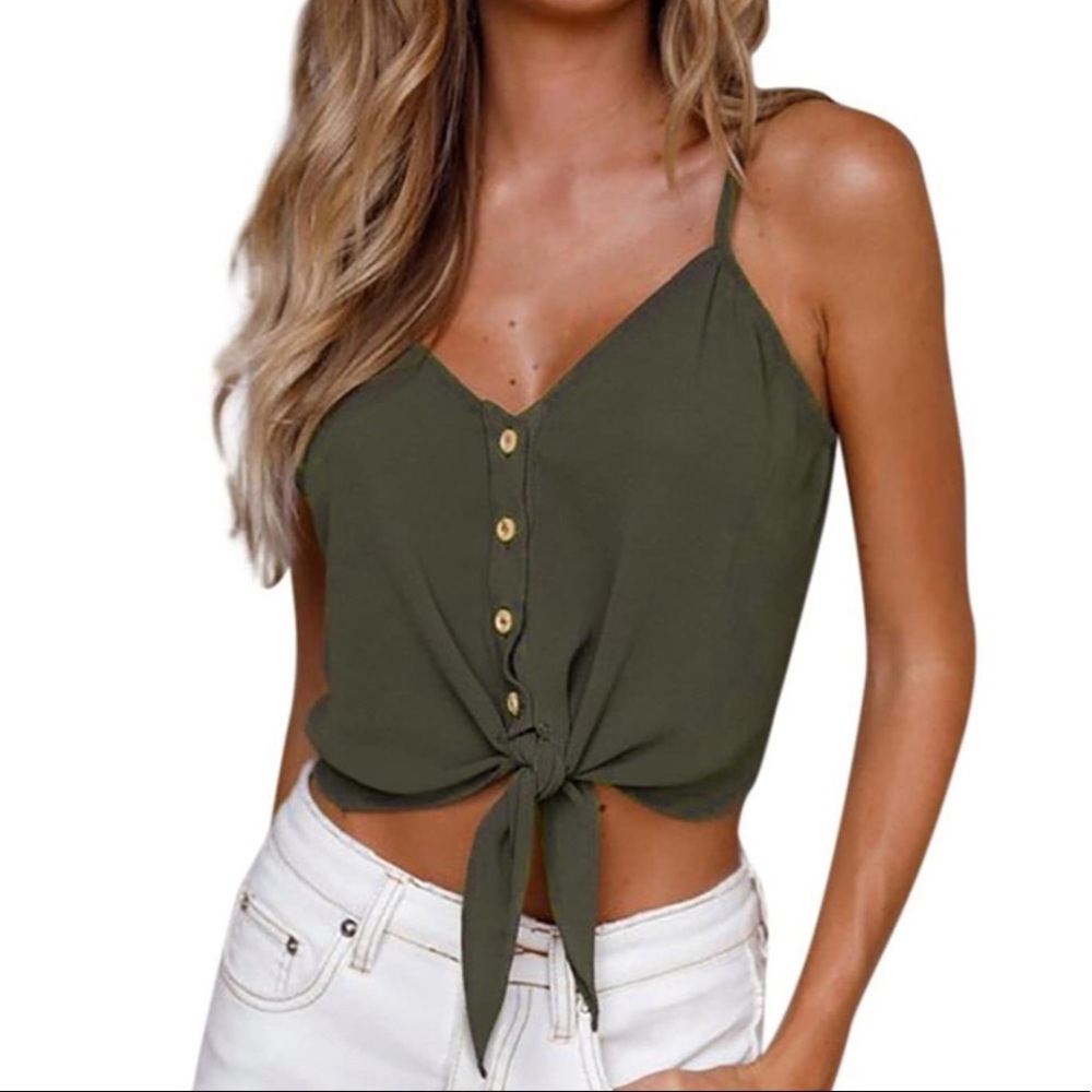 NWOT Women’s Tie Front Crop Top